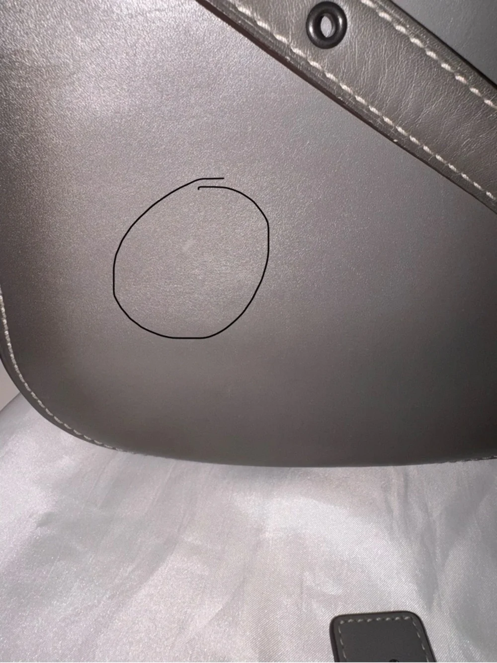 Coach Gray Leather Saddle Crossbody Bag with White Stitching - Picture 16 of 16